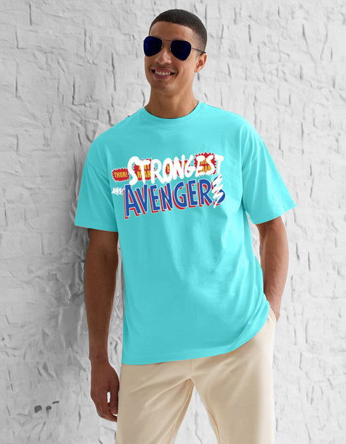 Men's Graphic Print Mustard Oversize Tshirt